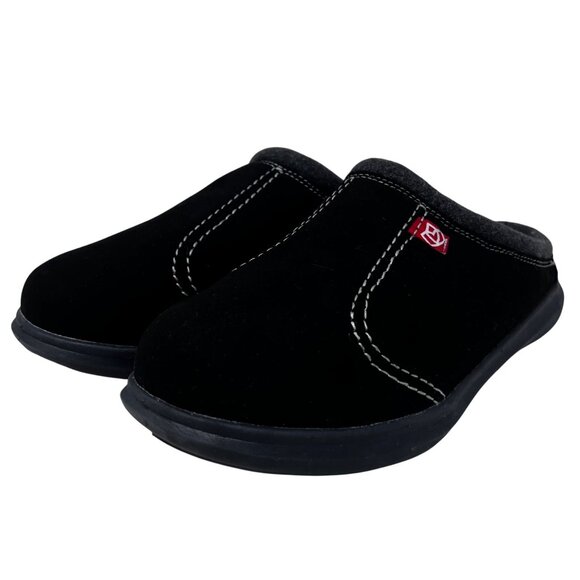 Spenco Mens Supreme Slide‎ Slipper Black Herringbone Wool Upper Size 8D - Picture 3 of 13